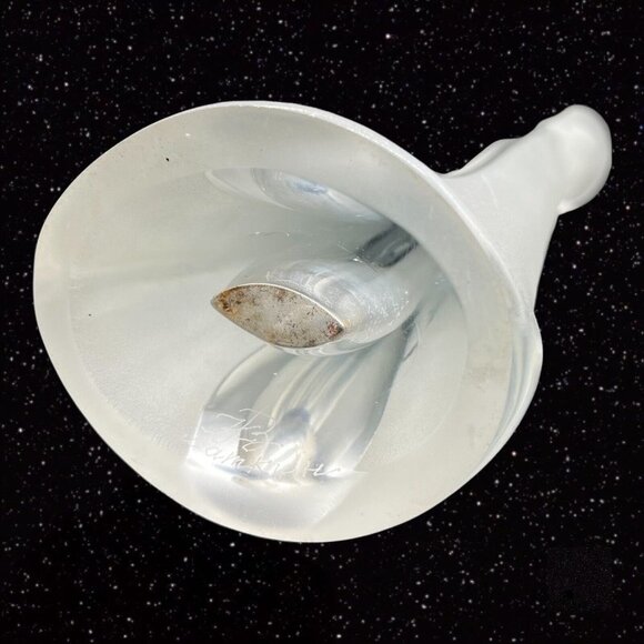 Vintage Polish Art Glass Vase Large Tall Frosted Clear Glass Signed By Artist - Picture 8 of 13